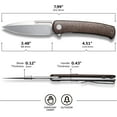 thumbnail image 3 of CIVIVI Cetos Frame Lock 14C28N Stainless Steel & Brown Micarta Pocket Knife  C21025B-1, 3 of 9