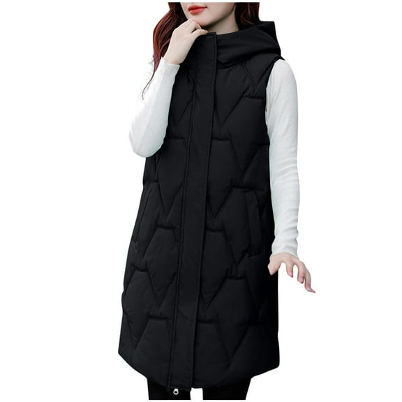 Hueook Winter Vest for Women Lightweight Warm Winter Coats Polar Soft Vests Outerwear with Zip Up Pockets Sleeveless Jacket for Winter