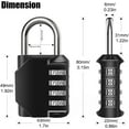 thumbnail image 5 of Combination Lock Waterproof 4 Digit Padlocks with Combination Code, Zinc Alloy Combination Lock for Door, Tool Boxes, Schools, Gym, Garden, Fences, Reel Cabinet & Storage, 5 of 7