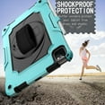 thumbnail image 5 of Dteck Shoulder Strap Case for Apple iPad Air 4th Generation (2020 Released) 10.9-inch,Shockproof Armor Rubber Hybrid 3-Layer Protection Back Cover without Screen Protector,Black+Aqua, 5 of 6