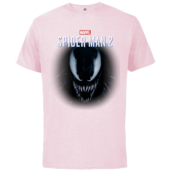 Marvel Spider-Man 2 Game Venom Face - Short Sleeve Cotton T-Shirt for Adults - Customized-Soft Pink