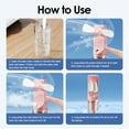 thumbnail image 5 of Handheld Misting Fan, Portable Fan Rechargeable, Personal Spray Water Mist Fan Quiet Desk Fan - 4 Speed Wind - Up to 10h Cooling & 1h Misting for Travel Home Office Men Women Kids (Pink), 5 of 11