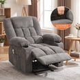 thumbnail image 6 of JMYMRY Recliner Chair, Rocker Recliner for Adults, Recliner Chair with Heat and Massage, Manual Recliner with Cup Holders for Living Room, Grey, 6 of 11