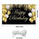 thumbnail image 2 of Happy Birthday Backdrop Banner,Black Gold Birthday Banner Decoration Background,Happy Birthday Sign Poster Photo Booth Banner for Indoor Outdoor Perso, 2 of 4