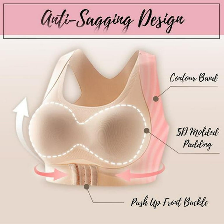 YWDJ Bras for Women Push Up for Large Bust Front Closure Zip Snap Show Up  Front Close Sagging Breasts Lightly Front Buckle Upper Big Chest Show Small  Wedding Party Special Glossy White