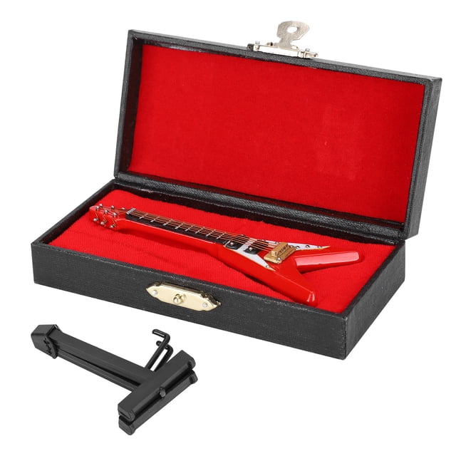 Guitar Decoration Miniature Ornaments VShaped Mini Musical Instrument Model Gift Red 10cm