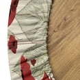 thumbnail image 5 of Ambesonne Poppy Flower Fitted Round Tablecloth, Sketch Leaves Rural, 40"- 44" Diameter, Scarlet Fern Green Beige, 5 of 5