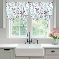 thumbnail image 4 of Aqua Grey Botanical Balloon Curtains for Windows, Bedroom Curtains 54 Inch Length, Watercolor Spring Floral Summer Leaf Tie Up Curtains Panels Thermal Insulated Bathroom Curtains Window 42"x54", 4 of 8
