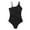 Black, variant on Honeeladyy Womens One Shoulder One Piece Swimsuit Solid Color Slim Mesh Bathing Suits Full Coverage Cutout Swimwear Black L
