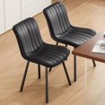 thumbnail image 3 of STARY Dining Chairs Set of 2, Faux Leather Kitchen & Dining Room Chairs for Dining Room, Mid Century Modern Dining Table Chairs with Metal Legs, 3 of 7