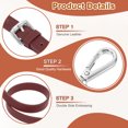 thumbnail image 3 of 1" Genuine Leather Purse Strap for Bag (Burgundy, Silver Buckle), 3 of 6