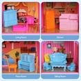 thumbnail image 2 of JoyStone Dollhouse with Colorful Light, Furniture Sets with 4 Dolls, Creative Gift for 3-12 Year Girls, Pink, 2 of 9