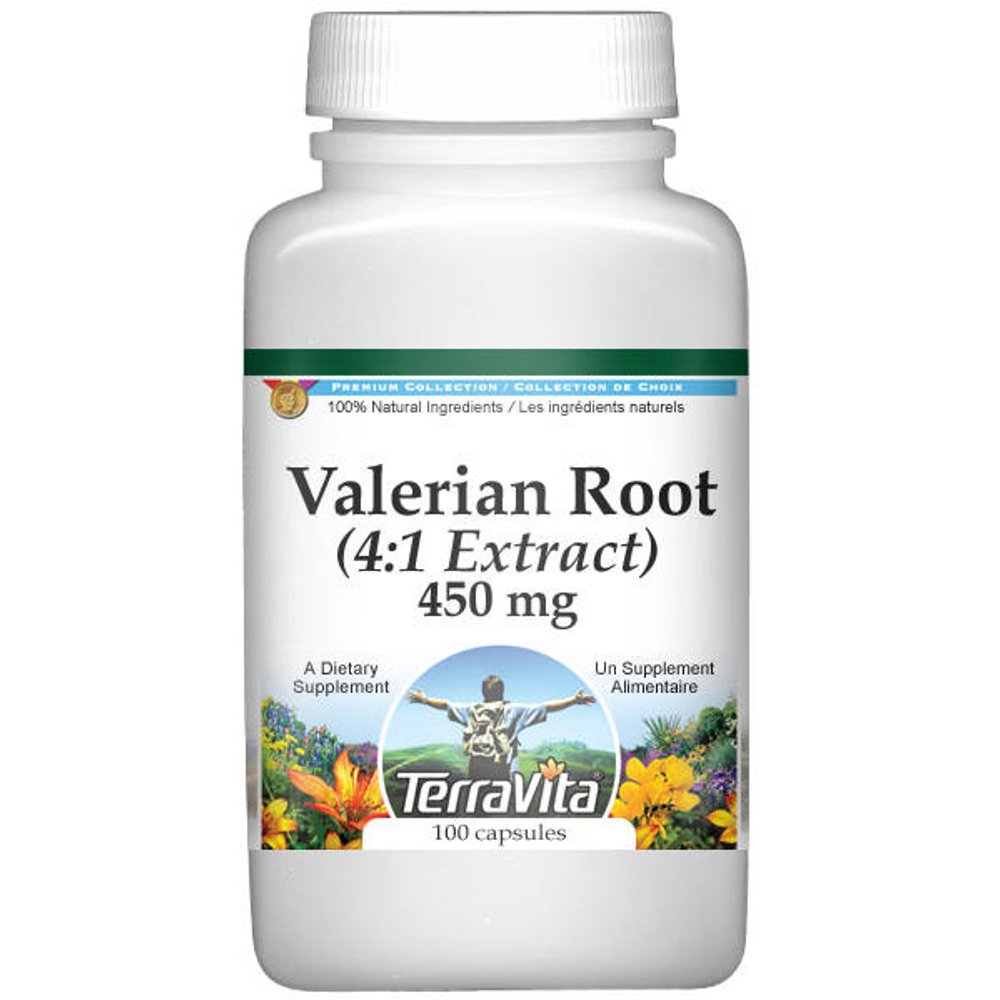 Extra Strength Valerian Root 41 Extract 450 mg (100 Capsules, Zin