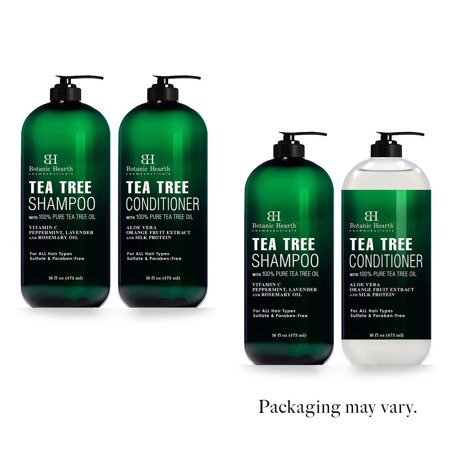 Botanic Hearth Tea Tree Shampoo and Conditioner Set - with 100% Pure Tea Tree Oil, for Itchy and Dry Scalp, Sulfate Free, Paraben Free - for Men and ...