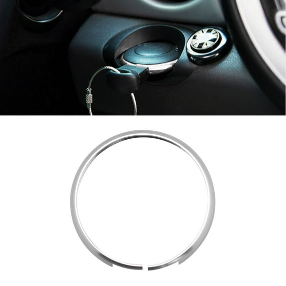 Xotic Tech Silver Aluminum Alloy Remote Control Key Cover Ring Rim Surrounding Compatible with Mini Cooper JCW R55 R56 R57 R58 R59 R60 R61