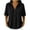 Black, variant on Waffled Knit Henley Shirts for Women Lightweight Casual Summer Short Sleeve Half Button up V Neck Collared Tunic Blouse Trendy Cozy Tennis Work Athletic Tops