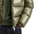 thumbnail image 5 of Men's Hooded Cotton-Padded Jacket - Solid Color Thickened Warm Loose Coat with Big Pockets, Long-Sleeve Bread Jacket, Dark Green, XXL, 5 of 6