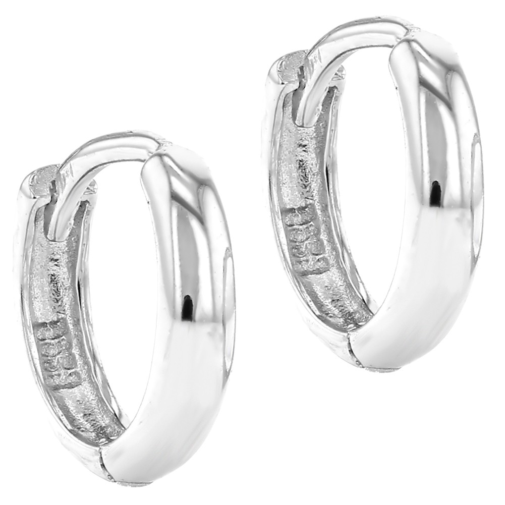 925 Sterling Silver Plain Classic Small Hoop Children Baby Girls
