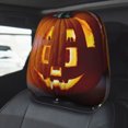 thumbnail image 4 of 2 Pack Halloween Jack O Lantern Pumpkin Car Headrest Covers Scary Pumpkin Face Head Rest Protector Covers Auto Interior Holiday Decor For Car SUV Truck, 4 of 5