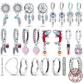 thumbnail image 3 of NOVEDAD DE VERANO 2020, pendientes de plata de ley 925 con diseño de corazón y concha, pendientes aptos para pulseras Pandora originales, joyería DIY para mujer, 3 of 4