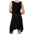 thumbnail image 2 of J. METHOD Women's Sleeveless Round Neck Flare Curved Hem Swing Tank Top Dress NEWDR61 Black M, 2 of 5