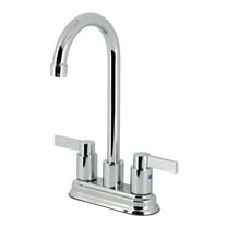 Kingston Brass FB8491NDL Nuvofusion Double-Handle 4" Centerset High-Arc Bar Faucet, Polished Chrome