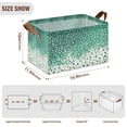 thumbnail image 7 of Yayeee Foldable Storage Basket for Shelves Waterproof Cloth Bins with Handles, Green And White Pattern, 7 of 7