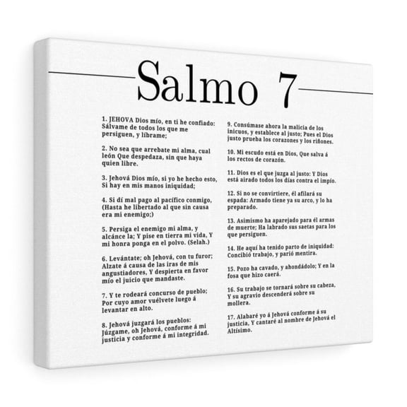 Salmo 7 Impresion De Arte Crist en Blanco Psalm 7 Spanish Ready to Hang Bible Canvas Unframed