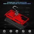 thumbnail image 4 of Dteck Heavy Duty Case for Samsung Galaxy S25 Ultra Phone Case with Metal Ring Magnetic Kickstand, Military Grade Shockproof Rugged Protective Cover for Galaxy S25 Ultra ,Red, 4 of 7