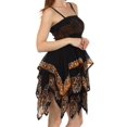 thumbnail image 4 of Sakkas Batik Handkerchief Hem Short Dress - Black / Copper - One Size, 4 of 4