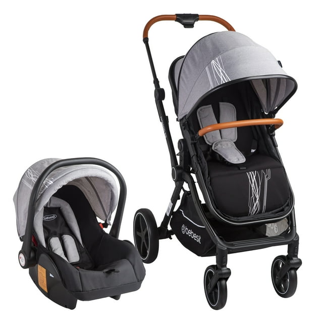 Carriola para bebe y Portabebe para auto - Cinturón de 5 puntos - Recién Nacidos o Hasta 15 kg - Compacta y Plegable