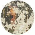 thumbnail image 1 of homeroots home decor 388073 8’ Round Abstract Weathered Beige and Gray Indoor Area Rug, 1 of 1