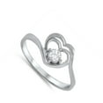 thumbnail image 4 of CHOOSE YOUR COLOR White CZ Layered Heart Love Friendship Ring .925 Sterling Silver Band Female Size 8, 4 of 4