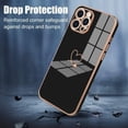 thumbnail image 3 of Compatible with iPhone 12 Pro Max Case Heart Cute Pattern Plating Electroplate Luxury Elegant Case Camera Protector Soft TPU Shockproof Protective Back Cover iPhone 12 Pro Max Case -Black, 3 of 6