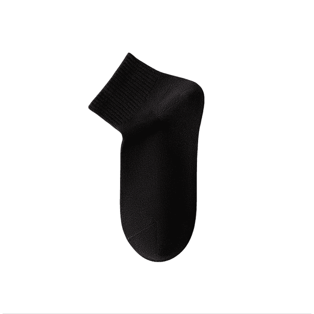 Zhuge Calcetines femeninos, cortos, suaves, transpirables, adecuados para el amor al deporte, negros, 4 pares