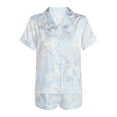 thumbnail image 6 of Joyspun Women’s Bridal Satin Short Sleeve Top and Shorts Pajama Set, Sizes XS-3X, 6 of 7