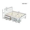 thumbnail image 7 of Full Size Platform Bed, Wood Bed Frame with Removable Storage Shelves, Built-in Two Storage Drawers, Space Saving, White, 7 of 7