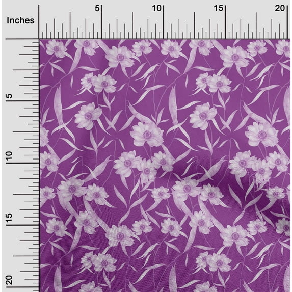 oneOone Rayon Purple Fabric Florals Sewing Craft Projects Fabric Prints By Yard 56 Inch Wide