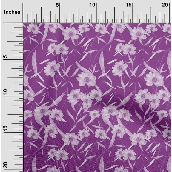 oneOone Cotton Poplin Purple Fabric Florals Diy Clothing Quilting Fabric Print Fabric By Yard 56 Inch Wide