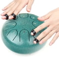 thumbnail image 2 of Tambor REGIS Malachite de acero, 15 cm, 8 notas con bolsa y palitos, 2 of 7