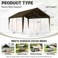 thumbnail image 2 of Kimunuk Canopy Replacement Cover, 12' x 20' Outdoor Portable Carport Replacement Canopy with Ball Bungees for Car Garage Shelter Tent Party Tent, Chocolate ,Frame is Not Included, 2 of 6