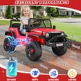 thumbnail image 4 of VIBESPARK 12V Ride on Toys for Toddlers Ride on Cars with Remote Control, Electric Ride on Truck Car w/ Bluetooth, Music, Stories, Battery Indicator, Volume Adjustment, Breathing Light, Red, 4 of 6