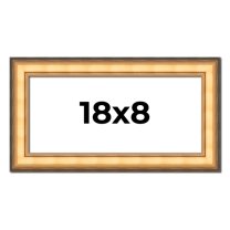 18x8 Frame Gold Plein Aire Solid Wood Picture Frame Width 2 Inches | Interior Frame Depth 0.5