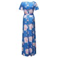 thumbnail image 4 of Dezsed Long Maternity Dresses Women Casual Plus Size Pregnancy Dress V-neck Short-sleeved Belt Printed Maxi Maternity Dress For Women, 4 of 6