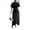 Black, variant on Women’s One Shoulder Formal Maxi Dress Elegant Wrap Style Slit Evening Dress Wedding Guest Prom Dress, Dark Green, L
