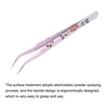 thumbnail image 3 of Unique Bargains Precision Curved Tip Tweezer Stainless Steel Multifunctional Pink Silver Tone with Flower Print 2Pack, 3 of 5