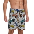 thumbnail image 2 of Wukai Color Tractor Men’s Short Pajama Pants With Pockets Soft Sleep Pj Shorts for Men-Large, 2 of 6