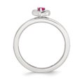 thumbnail image 2 of Bague Cœur Rubis Créé en Argent Sterling Stackable Expressions Taille 7, 2 of 3