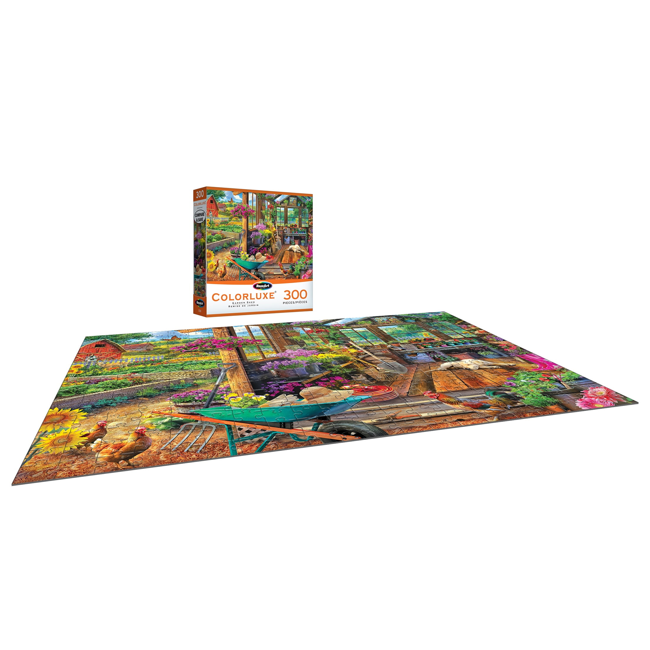 RoseArt 300-Piece Garden Shed Flower Jigsaw Puzzle - Vivid Colors