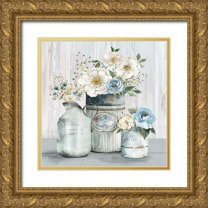 Robinson, Carol 15x15 Gold Ornate Wood Framed with Double Matting Museum Art Print Titled - French Garden Flowers II